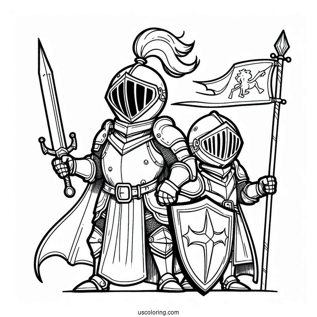 Easy Knight Coloring Sheet For Kids