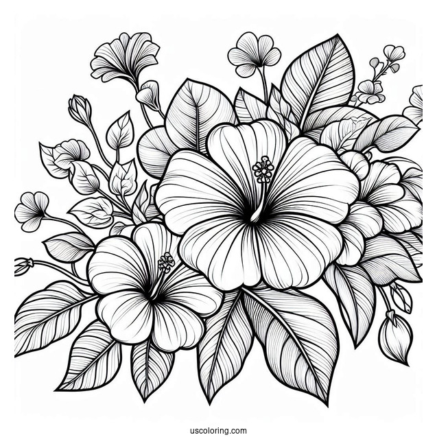 Flower Coloring Pages Of Shoeblackplant In Full Bloom