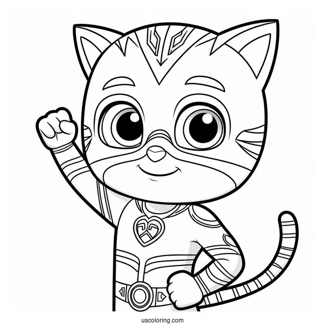 PJ Masks Coloring Page Of Catboy For Kids