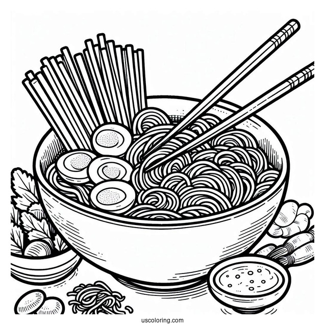Ramen Coloring Page