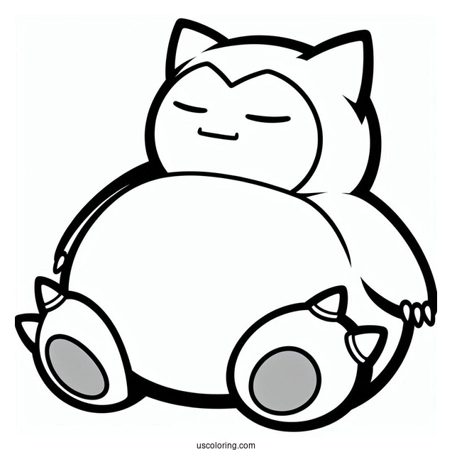 Snorlax Coloring Page Of Easy Mega Snorlax Outline For Kids