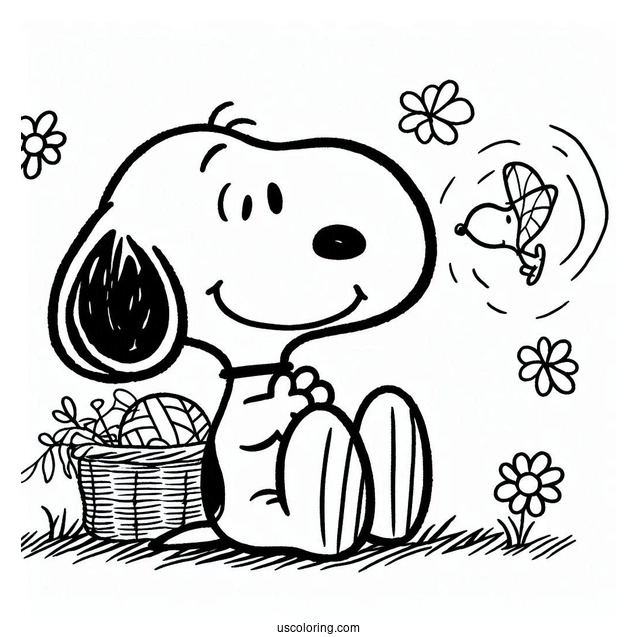 Easy Outline Of Snoopy To Color For Kids