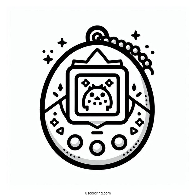 Tamagotchi Coloring Pages Game Console
