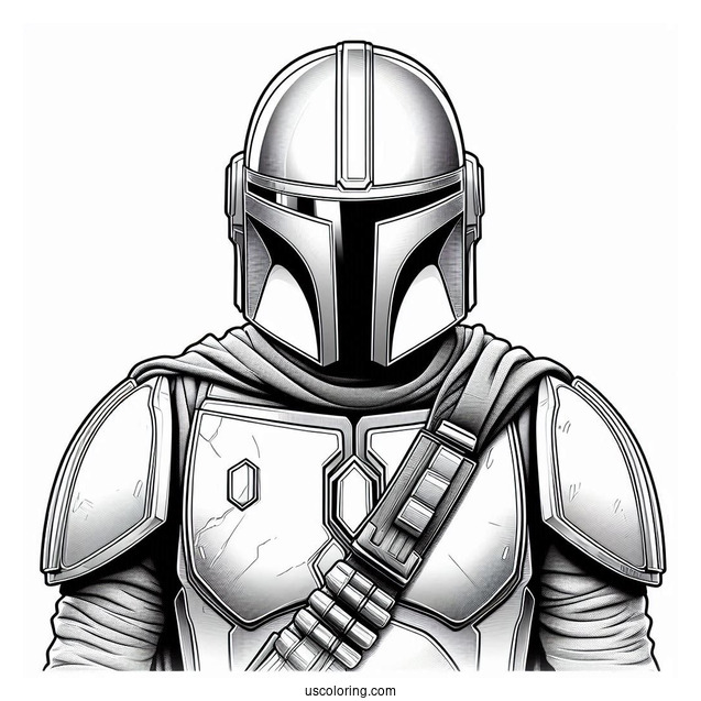 Realistic The Mandalorian Armor Coloring Sheet