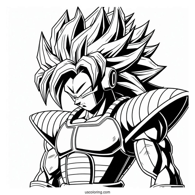 Dragon Ball Z Coloring Page Of Jeice in Ginyu Force Armor Dragon Ball Z