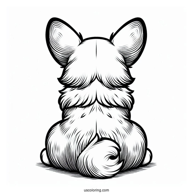 Back View Of Cute Corgi