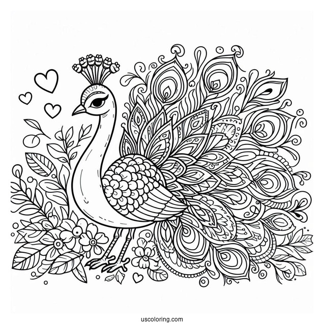Cute Peacock Coloring In