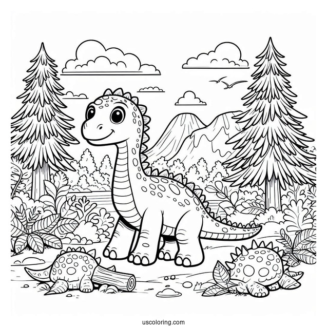 Adorable Corythosaurus Outside The Forest