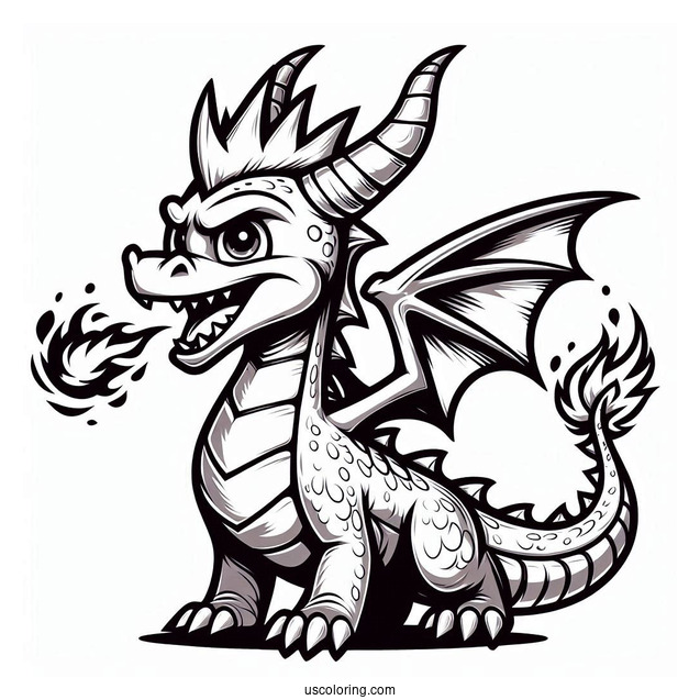 Sypro Coloring Page Massive Ignitus Dragon Breathing Out Fire