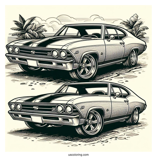 Vintage Chevrolet Chevelle SS Coloring Page