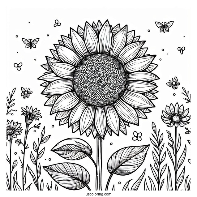 Simple Sunflower Coloring Sheet