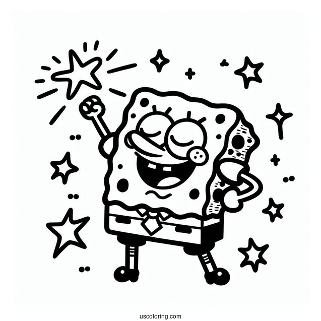 Super Cute And Simple Patrik Coloring Page