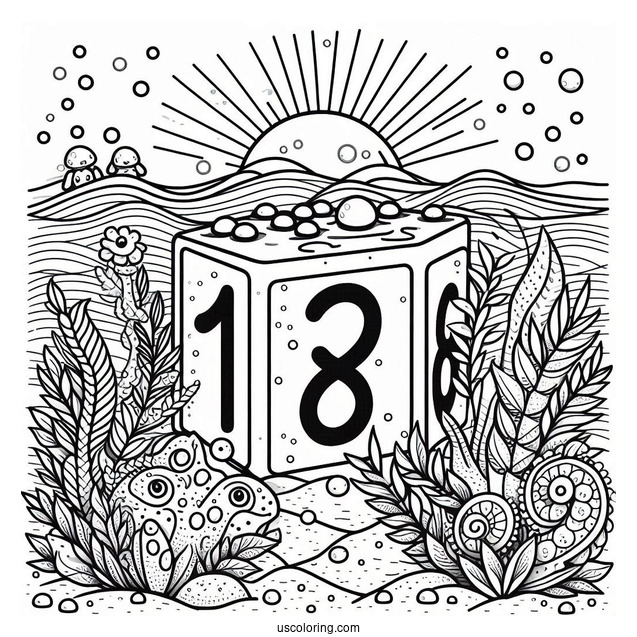 Numberblocks Coloring Page 8 Under The Sea