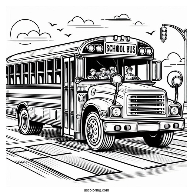 Public Transit Bus Coloring Page
