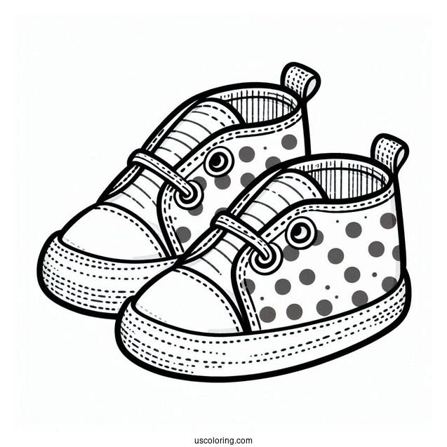 Polka Dots Toddler Shoes Coloring Page