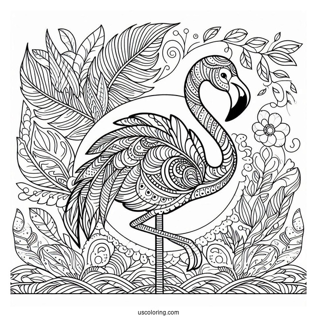 Mandala Flamingo To Color For Relaxation