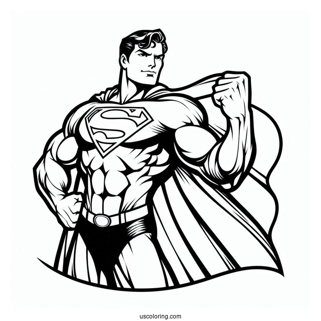 Easy Outline Of Superman Coloring Sheet