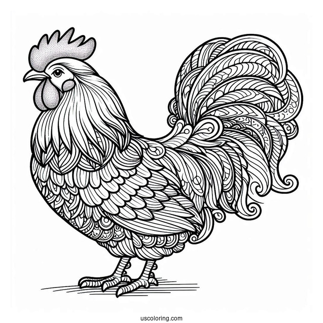 Brahma Chicken Coloring Page
