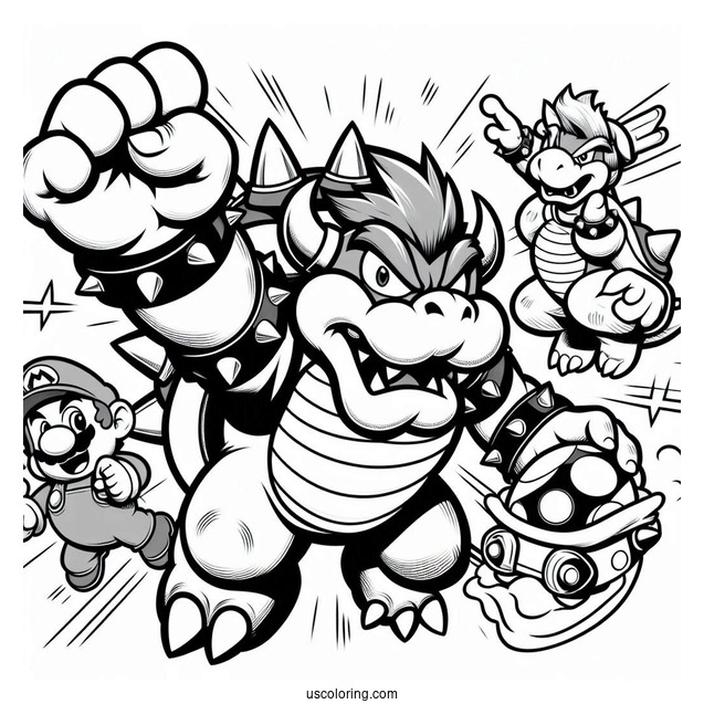 Super Smash Bros Of Mario Holding Up Bowser