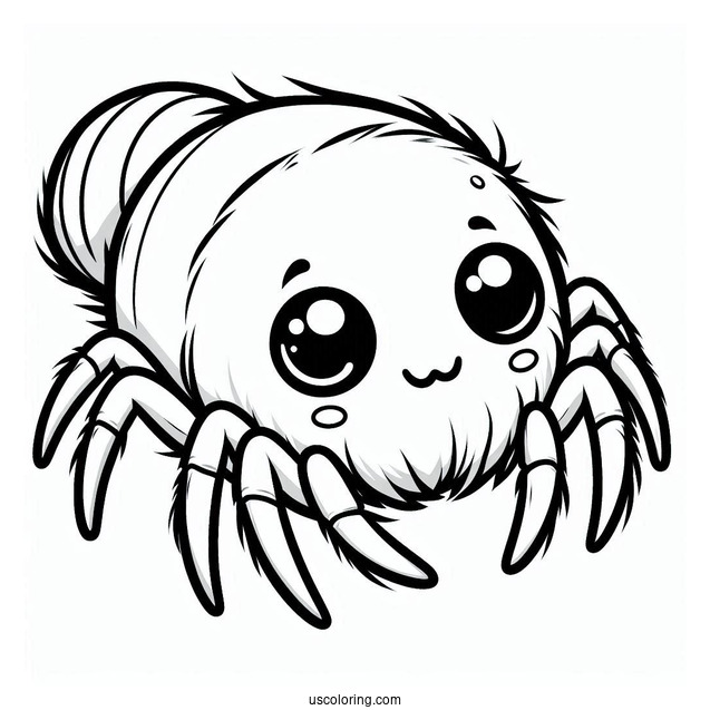 Cute Jumping Spider Coloring Page
