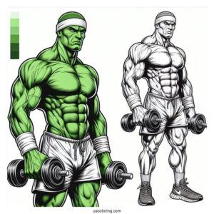 Highly Detailed Hulk Coloring For Adults