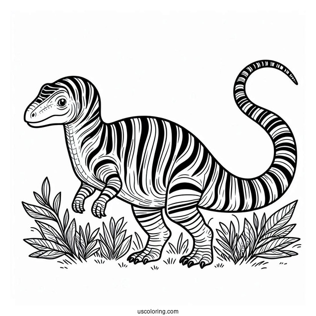 Striped Maiasaura Coloring Page For Kids