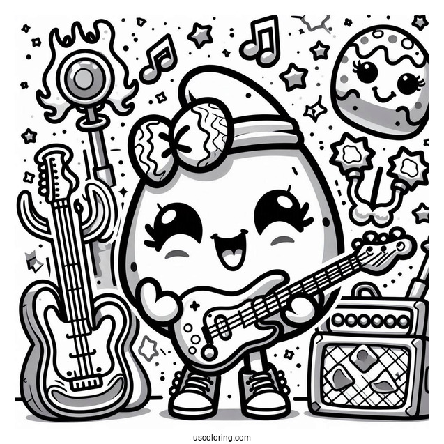 Rockin_ Broc Shopkins On Stage Coloring In