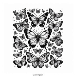 Top View Of An Assortment Of Butterflies
