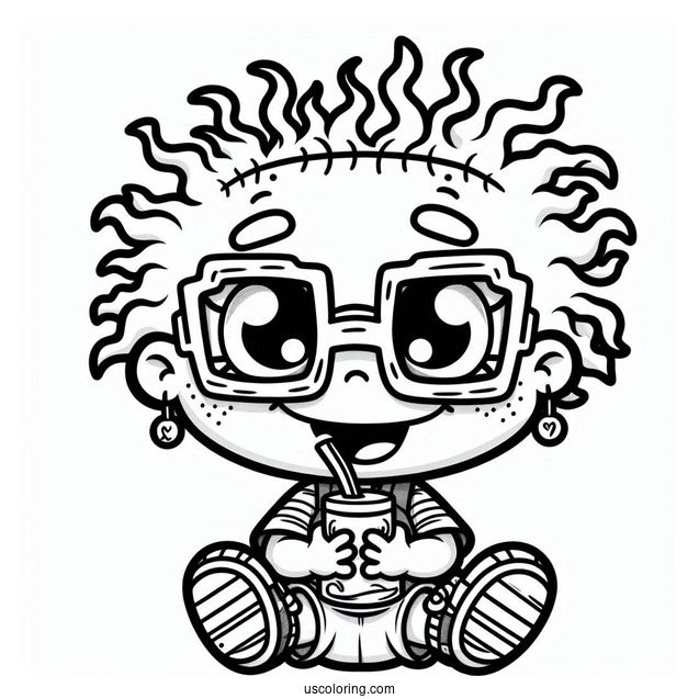Rugrats Coloring Page Of Kawaii Chuckie Finster