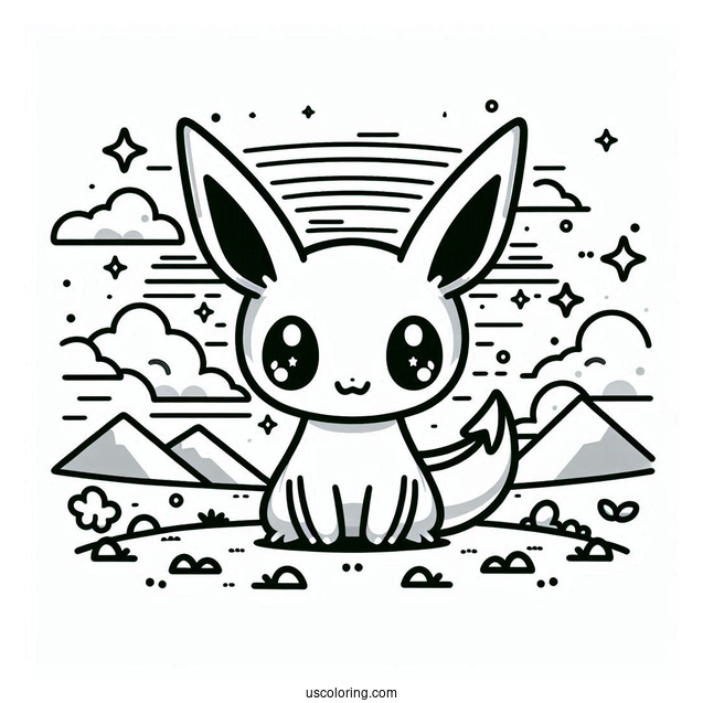 Kawaii Rayquaza Coloring Page For Kids