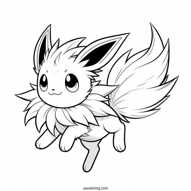 Jolteon Coloring Page Leaping