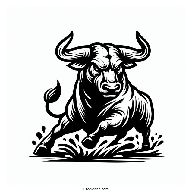 Coloring Sheet Of Raging Bull