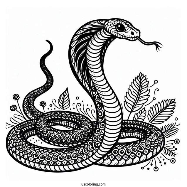 Coloring Sheet Of King Cobra Snake