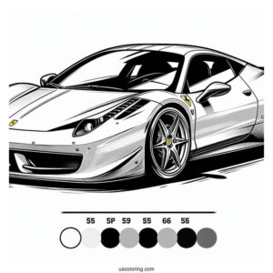 Ferrari 458 Coloring Sheet