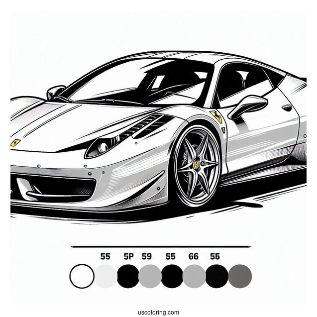 Ferrari 458 Coloring Sheet