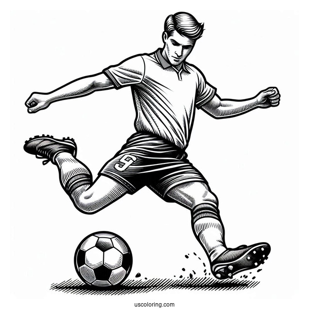 Soccer Striker And Defender To Color