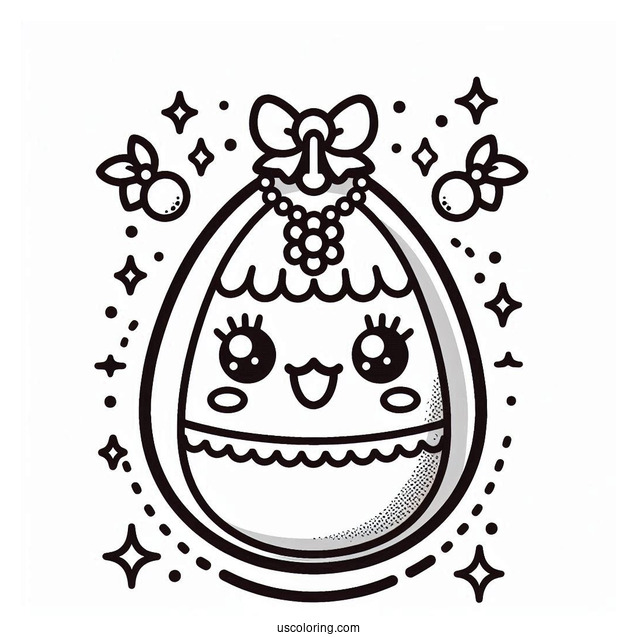 Tamagotchi Coloring Page Of Easy Kuchipatchi For Kids