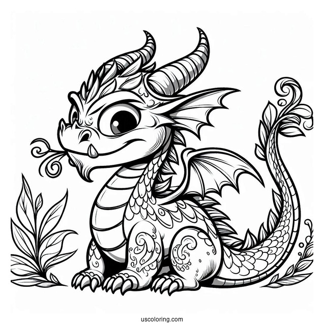 Dragon From Shrek Coloring Page