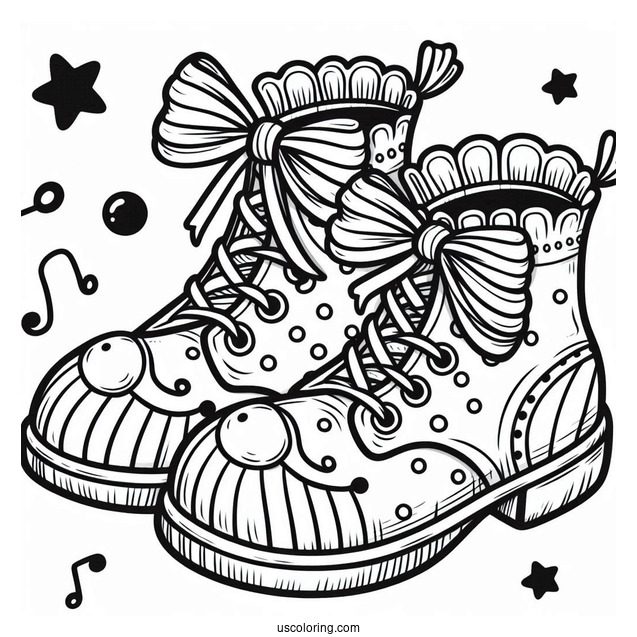 Clown Shoes for Preschoolers to Color