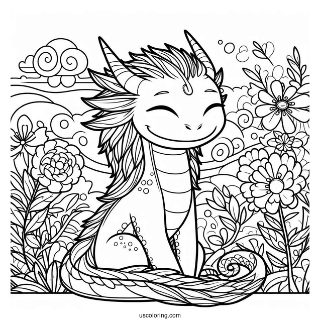 Simple Sisu Smiling Outline Coloring Sheet