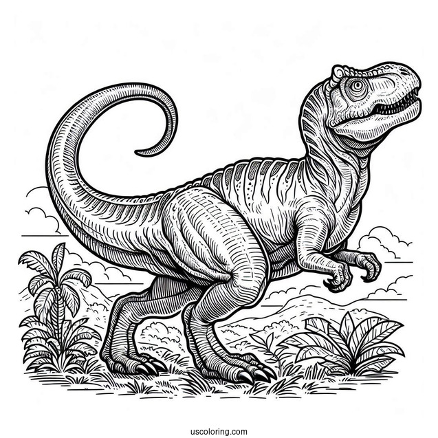 Powerful Kentrosaurus Coloring Page