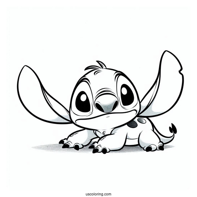 Lilo & Stitch Coloring Page Of Experiment 221 Sparky