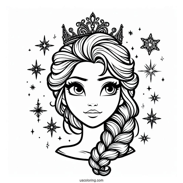 Elsa Crown Coloring Page