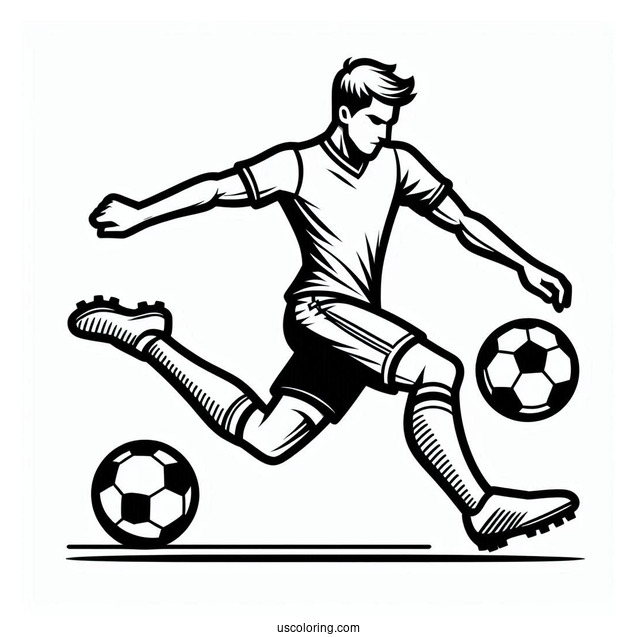 Soccer Striker And Defender To Color