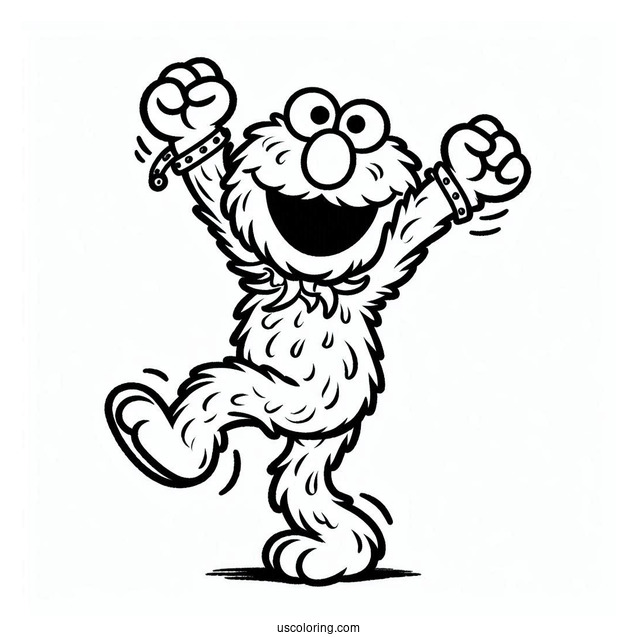 Dancing Elmo Coloring Page