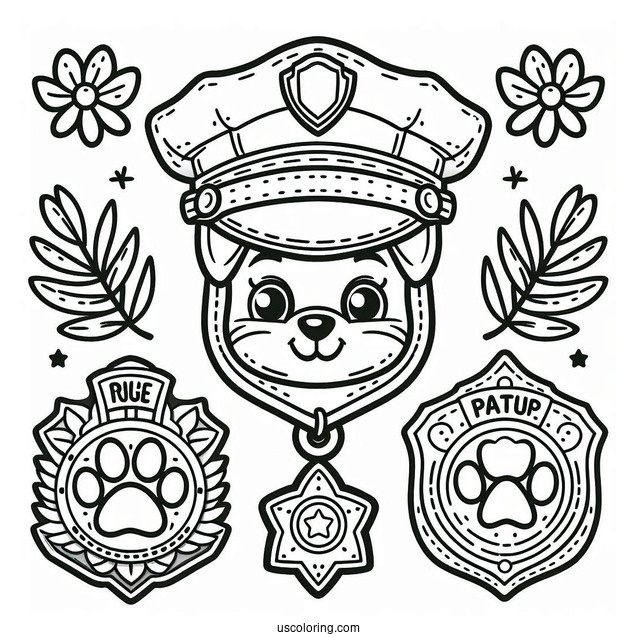 Paw Patrol Badges Coloring Page For Kids