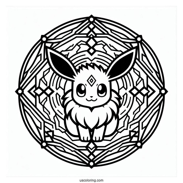 Eevee Inside Octagon Mandala
