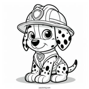 Dalmatian Marshall With Helmet To Color
