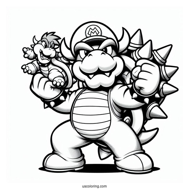 Super Smash Bros Of Mario Holding Up Bowser