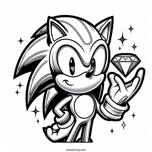 Metal Sonic Holding Diamond To Color